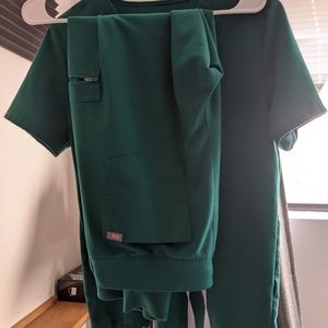 Figs Green Scrub Set Size Large